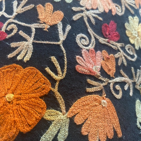 Becky Bag Black and Floral Crossbody Bag with Fringe Boho Western Embroidered - Picture 6 of 10